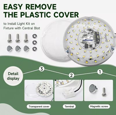 120V 15W Driverless Dia 100mm Led Light สําหรับไฟแฟน Led Light พร้อมใบรับรอง ETL แปลงไฟแฟนเพดาน LED