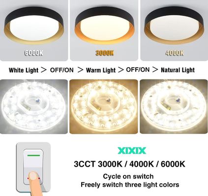 Dia125mm Round Pcb Board 4.9' 'LED Retrofit Light Kit 22W สี 3CCT 3000K/4500K/6000K CRI90 สําหรับเพดานแฟน แสงสํารองแผ่น PCB เพดานแสง LED Retrofit Kit120V 2200LM