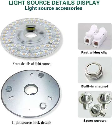 Dia125mm Round Pcb Board 4.9' 'LED Retrofit Light Kit 22W สี 3000K/4500K/6000K CRI90 สําหรับไฟลมเพดาน เปลี่ยนแผ่น PCB, เพดานไฟ LED Retrofit Kit,120V 2200LM