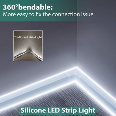 ไฟสตรีป LED ขาว 16.4ft/5m Neon Light Strip 12V Flex กันน้ํา Neon LED Strip ซิลิโคน LED Neon สายไฟสําหรับห้องครัว ห้องนอน ประดับภายในภายนอก เครื่องปรับไฟ ไม่รวม