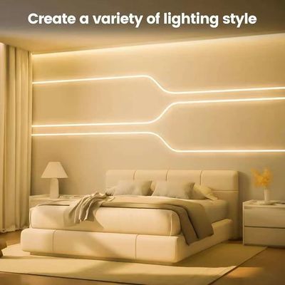 ข้างนอก กันน้ํา 12/24V ซิลิโคน LED แสงสตรีป สําหรับตกแต่งบ้าน Neon LED แสงสตรีป ขาว 16.4ft/5m Neon แสงสตรีป 12V ซิลิโคน กันน้ํายืดหยุ่น LED Neon สายไฟสําหรับห้องนอนเทศกาล