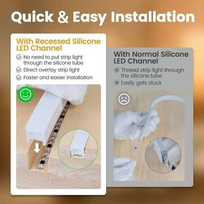 ข้างนอก กันน้ํา 12/24V ซิลิโคน LED แสงสตรีป สําหรับตกแต่งบ้าน Neon LED แสงสตรีป ขาว 16.4ft/5m Neon แสงสตรีป 12V ซิลิโคน กันน้ํายืดหยุ่น LED Neon สายไฟสําหรับห้องนอนเทศกาล