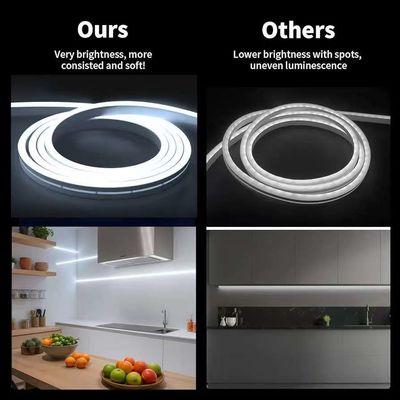 16.5FT / 5 เมตร ซิลิโคนไร้คราบ LED ระบบช่องหล่อยืดหยุ่นที่ซึมลงด้วยท่อสีขาวสีนม Cover Track กว้างสําหรับ 12 มม กันน้ํา LED Strip Light