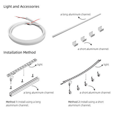 24V / 12V.DC 10W สายแสงเนออนยืดหยุ่นตามสั่ง สําหรับห้องเพดานตกแต่งตู้ Neon Lighting