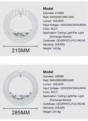 ไฟแผง LED ทรงกลม 24W พร้อม CCT ที่ปรับได้ ได้รับการรับรอง ERP ETL