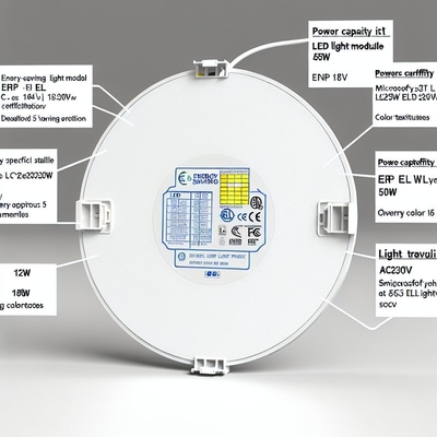 ไฟแผง LED ทรงกลม 24W พร้อม CCT ที่ปรับได้ ได้รับการรับรอง ERP ETL