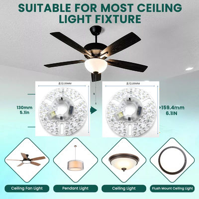 5.3 วงจรลมเพดาน Led Light แทนสําหรับลมเพดานลม Flush Mount ลมเพดาน, 22W 5CCT 3000K 4000K 6000K 1500LM CRI90 Dimmable
